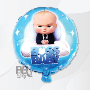 Balon din folie cu diametrul de 45 de centimetri, cu personajul Boss Baby