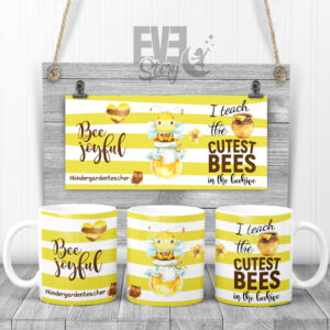 Cană pentru profesori I Teach The Cutest Bees In The Beehive, 350ml, ceramică, cadou profesori
