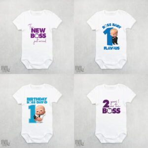 Body cu Boss Baby personalizat cu numele bebeluşului