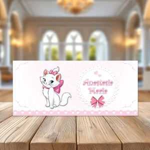 plic botez personalizat cu pisica Marie și nume copil