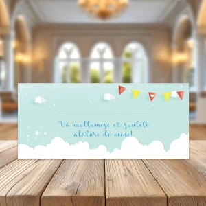 Plicuri cu Balon de aer cald și norișori pentru evenimente copii