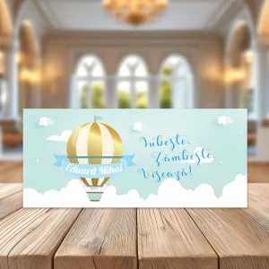 Plicuri cu Balon de aer cald și norișori pentru evenimente copii