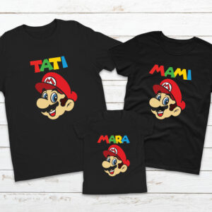 Set de tricouri cu Super Mario pentru toată familia