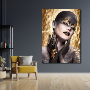 Tablou canvas salon - Artistic Make-up Golden Foil