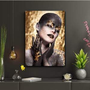 Tablou canvas salon - Artistic Make-up Golden Foil