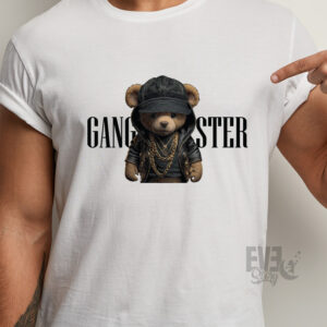 Tricou Gangster Bear culoare albă