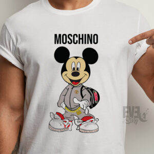 Tricou Moschino Mickey Mouse alb