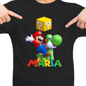 Tricou Super Mario personalizat, culoare neagră