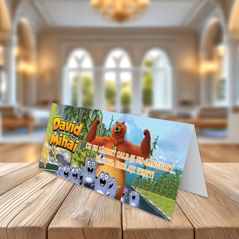 Plicuri cu Grizzy şi lemingii pentru darul de botez, 20x9cm, carton ...