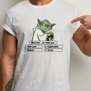 Tricou amuzant Yoda de culoare alba