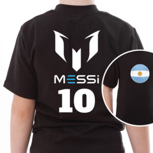 Tricou copii Messi, culoare neagra, printat fata spate