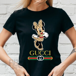 Tricou Gucci dama, culoare neagra, cu personajul Minnie Mouse