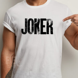 Tricou Joker pentru adulti, culoare alb