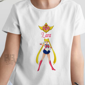 Tricou Sailor Moon personalizabil, culoare alba