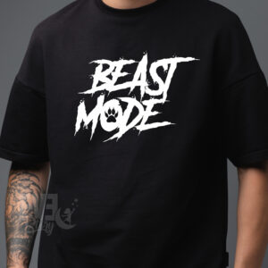 Tricou pentru sala de culoare neagra, unisex, cu imprimeu Beast Mode