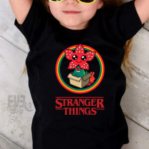 Tricou Stranger Things copii Demodog, negru