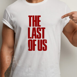 Tricou alb unisex, cu imprimeu The Last of Us