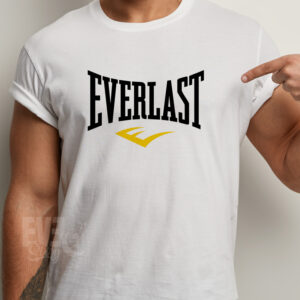 Tricou alb unisex, culoare alba, cu imprimeu Everlast
