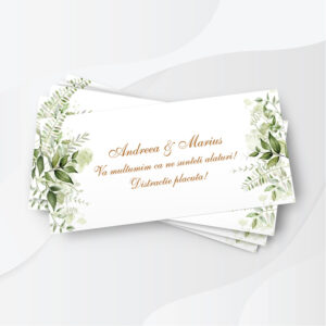 Plicuri de bani pentru nunta cu model floral, iedera, personalizate cu propriul mesaj
