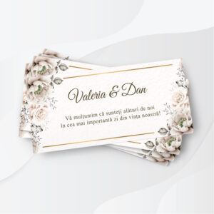 Plicuri de bani pentru nunta cu model floral, Flori Albe, de cea mai buna calitate.