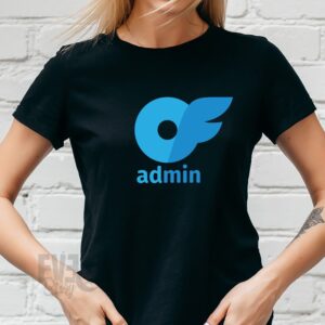 Tricou femei negru cu imprimeu Logo Onlyfans si textul "admin"
