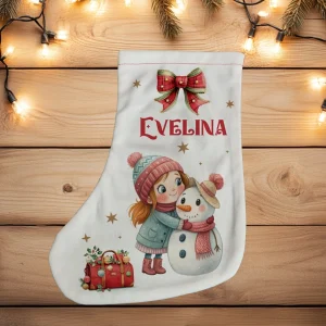 Ciorap Mos Nicolae personalizat cu nume, 27x20cm, cadou pentru copii