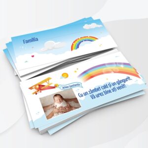 Plicuri de bani pentru botez personalizate cu poză cu tematica Curcubeu