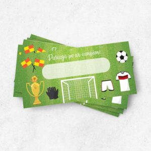 Plicuri de bani baietei pentru botez cu tematica Fotbal, culoare verde, 20x9cm, carton lucios 240g