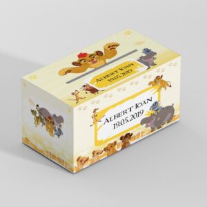 Cutie pentru plicuri de bani cu Regele Leu personalizată, carton fotografic lucios 300g, 33x23x23cm
