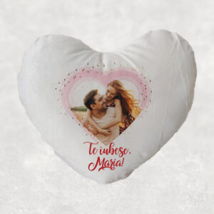 Pernă Valentines în formă de inimă, personalizată cu poză şi text, cadouri Valentines Day, material pufos
