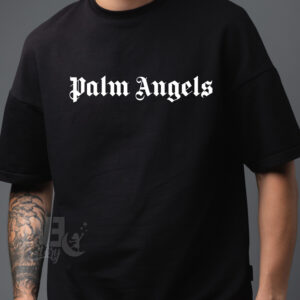 Tricou Palm Angels Logo, rezistent la spălări, regular fit, bumbac 100%, culoare negru