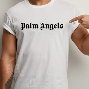 Tricou Palm Angels Logo, rezistent la spălări, regular fit, bumbac 100%, culoare alb