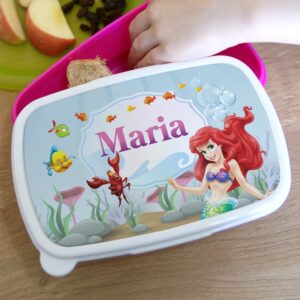 Lunchbox Mica Sirenă pentru fetiţe, personalizat cu nume, 19x13cm, culoare roz