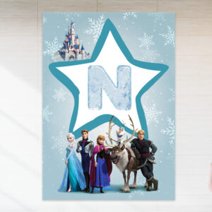 Ghirlandă cu Elsa Frozen personalizată, formă dreptunghi, 28x20cm, carton Fotografic Premium 240g