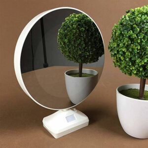 Oglindă magică personalizată cu lumini LED şi poză, formă rotundă, 25x20cm, ramă foto cu funcţie de lampă de noapte, cablu USB, 3 baterii AA