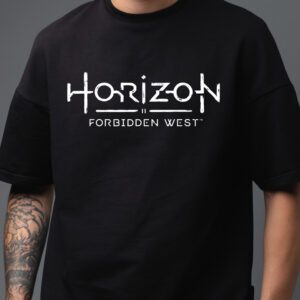 Tricou Horizon 2 Forbidden West, bumbac 100%, regular fit, culoare negru