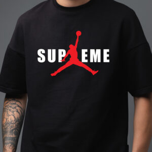 Tricou Supreme Jordan, 100% bumbac, Regular Fit, culoare negru