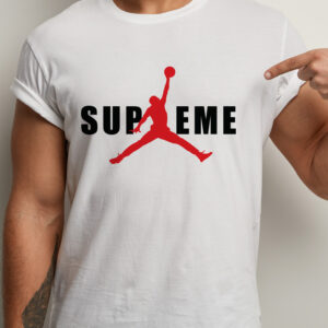 Tricou Supreme Jordan, 100% bumbac, Regular Fit, culoare alb