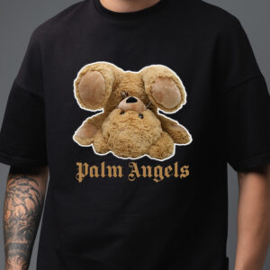 Palm Angels Tricou Upside Down Teddy Bear, rezistent la spălări, regular fit, bumbac 100%, culoare negru