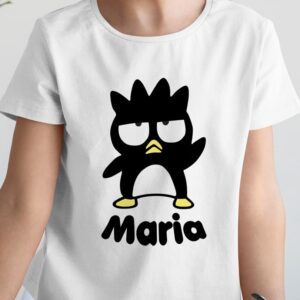 Tricou Badtz Maru pentru copii personalizat, bumbac 100%, regular fit, rezistent la spălări, culoare alb