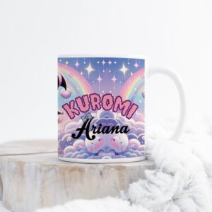 Cană Kuromi personalizată, 350ml, ceramică, diverse modele, cutie cadou