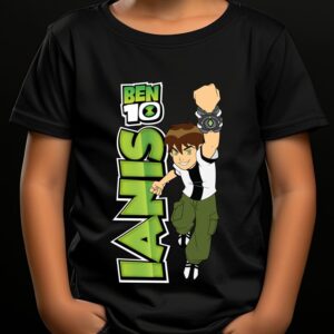 Tricou Ben 10 personalizat, imprimeu rezistent la spălări, bumbac 100%, regular fit, culoare negru