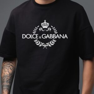 Tricou Dolce & Gabanna bărbaţi, regular fit, bumbac 100%, culoare negru, imprimeu rezistent
