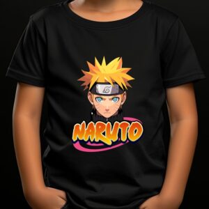 Tricou Naruto copii personalizat, rezistent la spălări, regular fit, bumbac 100%, culoare negru