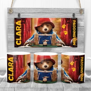 Cană cu Paddington personalizată cu nume, ceramică, 350ml, cadou copii