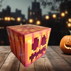 Decoraţiune Minecraft de Halloween, cutie 26x26cm, carton lucios