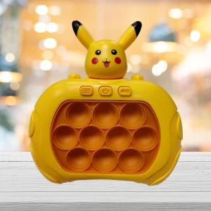 Pokemon Pikachu Pop It, joc interactiv pentru copii, 999 nivele, antistres, cu baterii, culoare galben