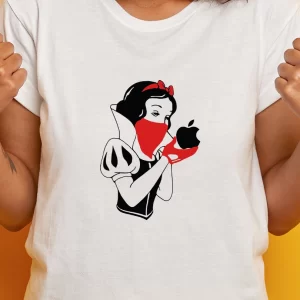 Tricou Apple Snow White, rezistent la spălări, bumbac 100%, Unisex, Regular fit