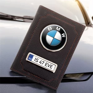 Portofel BMW Port document personalizat din piele, 13x10cm, culoare negru