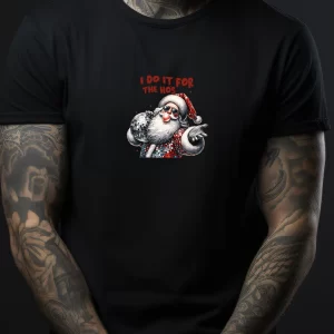 Tricou Crăciun Ho's, unisex, rezistent la spălări, bumbac 100%, Regular Fit, culoare negru